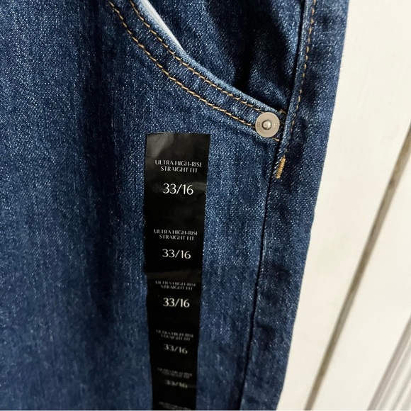 Banana Republic Factory Ultra High Rise Straight Jeans Dark Wash 16 33 Inches H2 - Picture 5 of 13